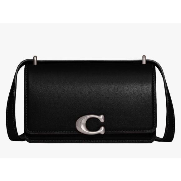 NWT!  Coach Women's Luxe Refined Black Calf Leather Bandit Crossbody - Picture 2 of 10